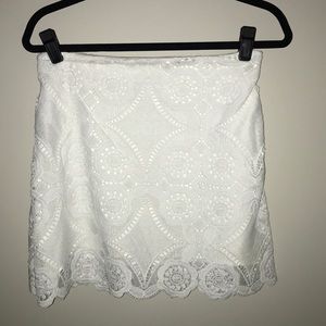 White lace skirt